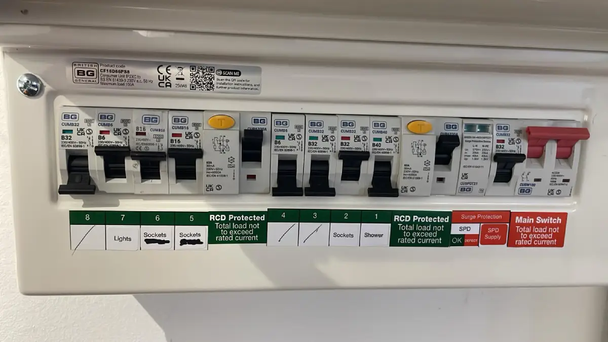 Fuse box keeps tripping in UK home consumer unit with RCD switched off
